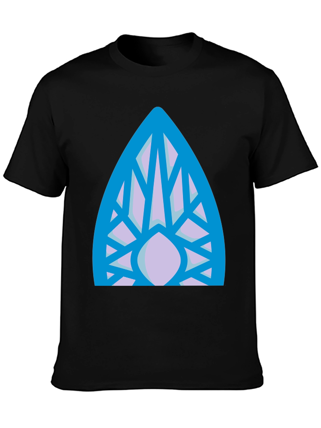 Abstract Geometric Pattern Black T-Shirt