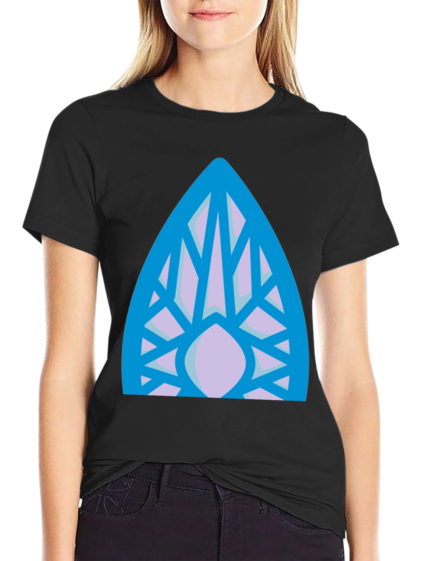 Abstract Geometric Pattern Black T-Shirt