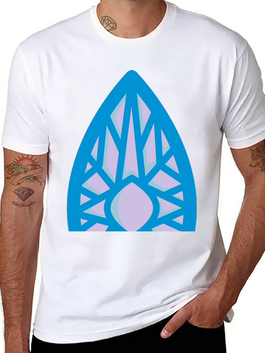 Abstract Geometric Pattern Black T-Shirt
