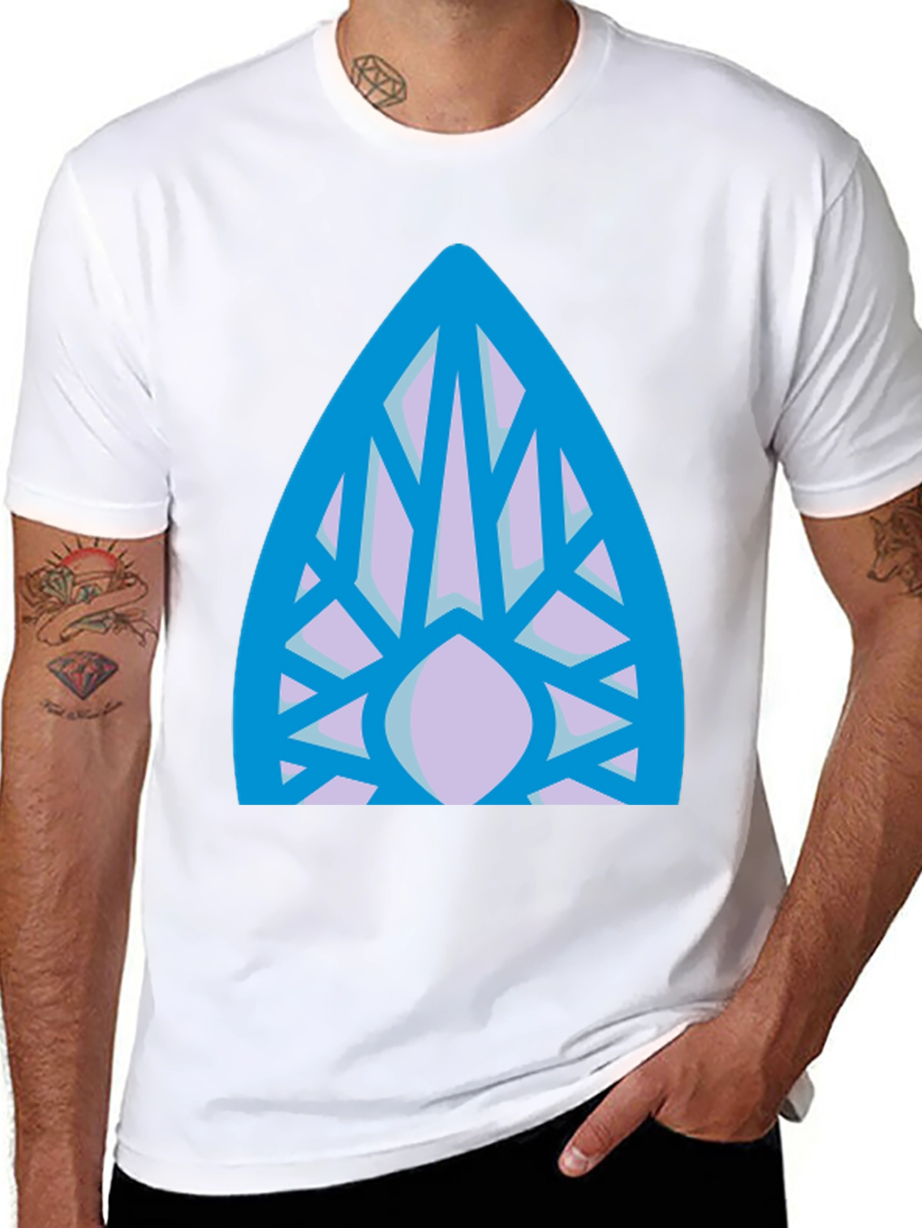 Abstract Geometric Pattern Black T-Shirt