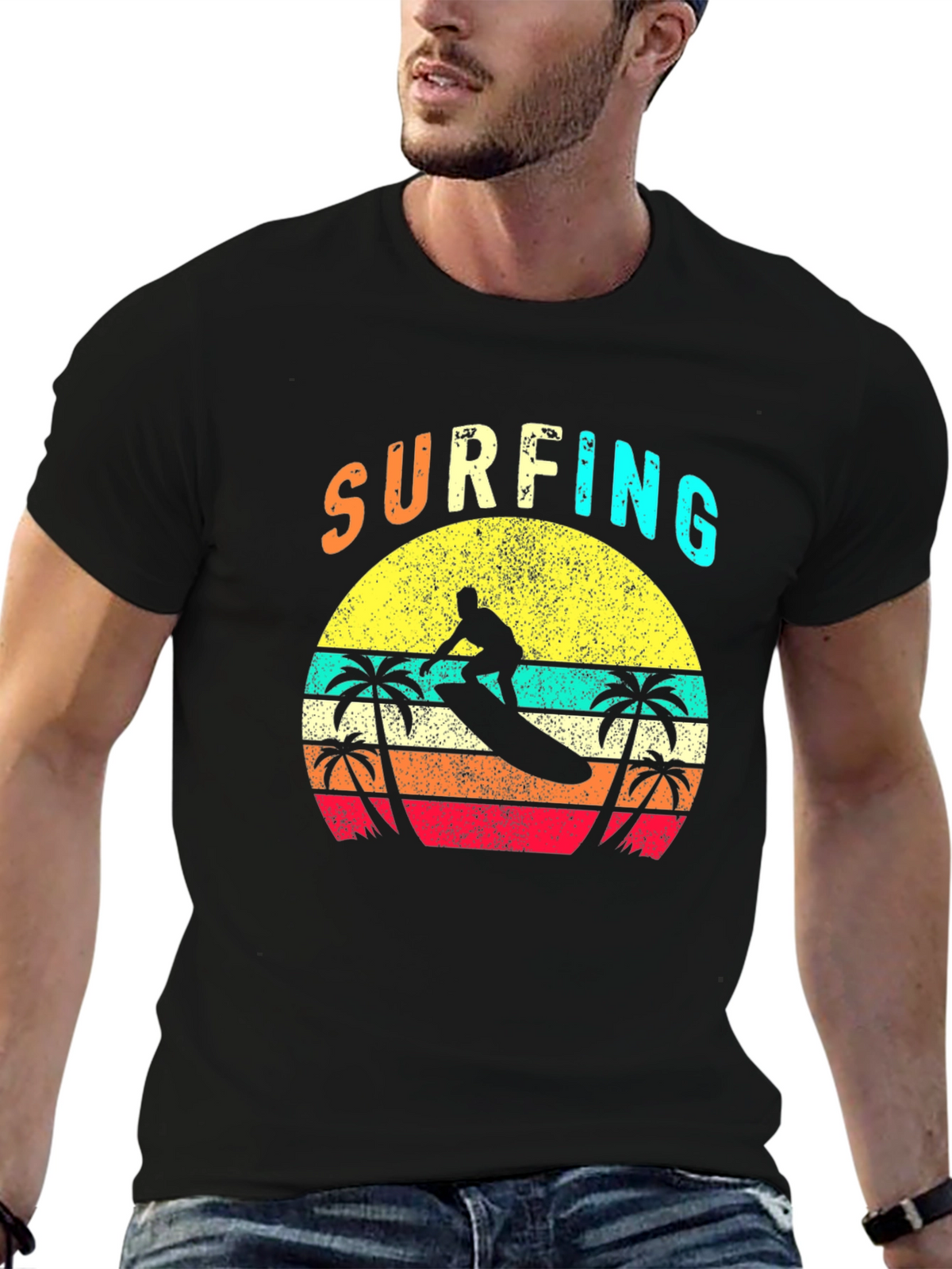 Retro Surfing T-Shirt - Vintage Summer Vibes