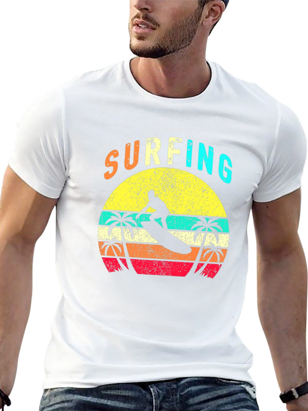 Retro Surfing T-Shirt - Vintage Summer Vibes