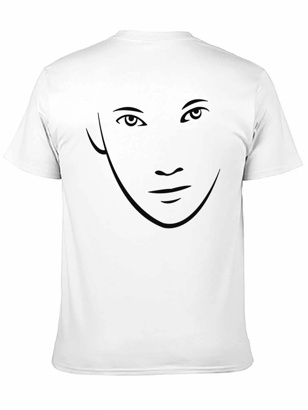 Mens Black Graphic T-Shirt - Subtle Face Design
