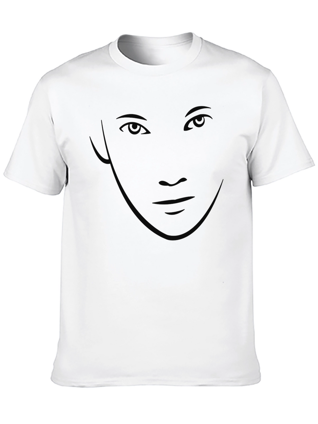 Mens Black Graphic T-Shirt - Subtle Face Design