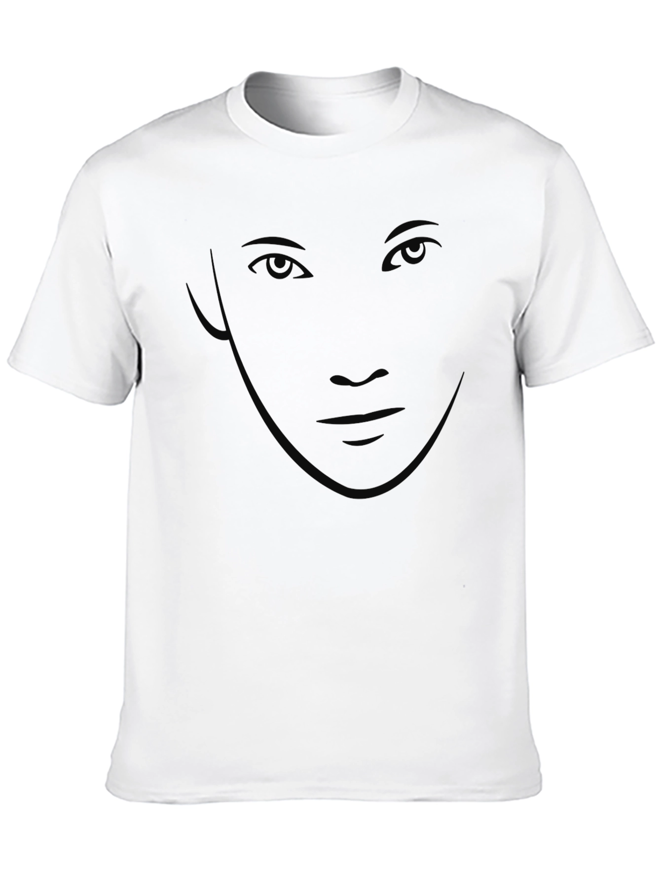 Mens Black Graphic T-Shirt - Subtle Face Design