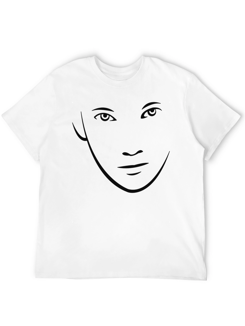 Mens Black Graphic T-Shirt - Subtle Face Design