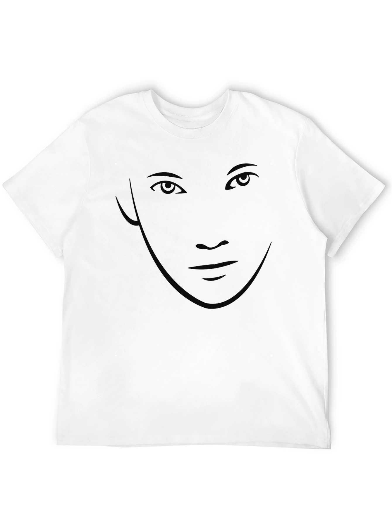 Mens Black Graphic T-Shirt - Subtle Face Design