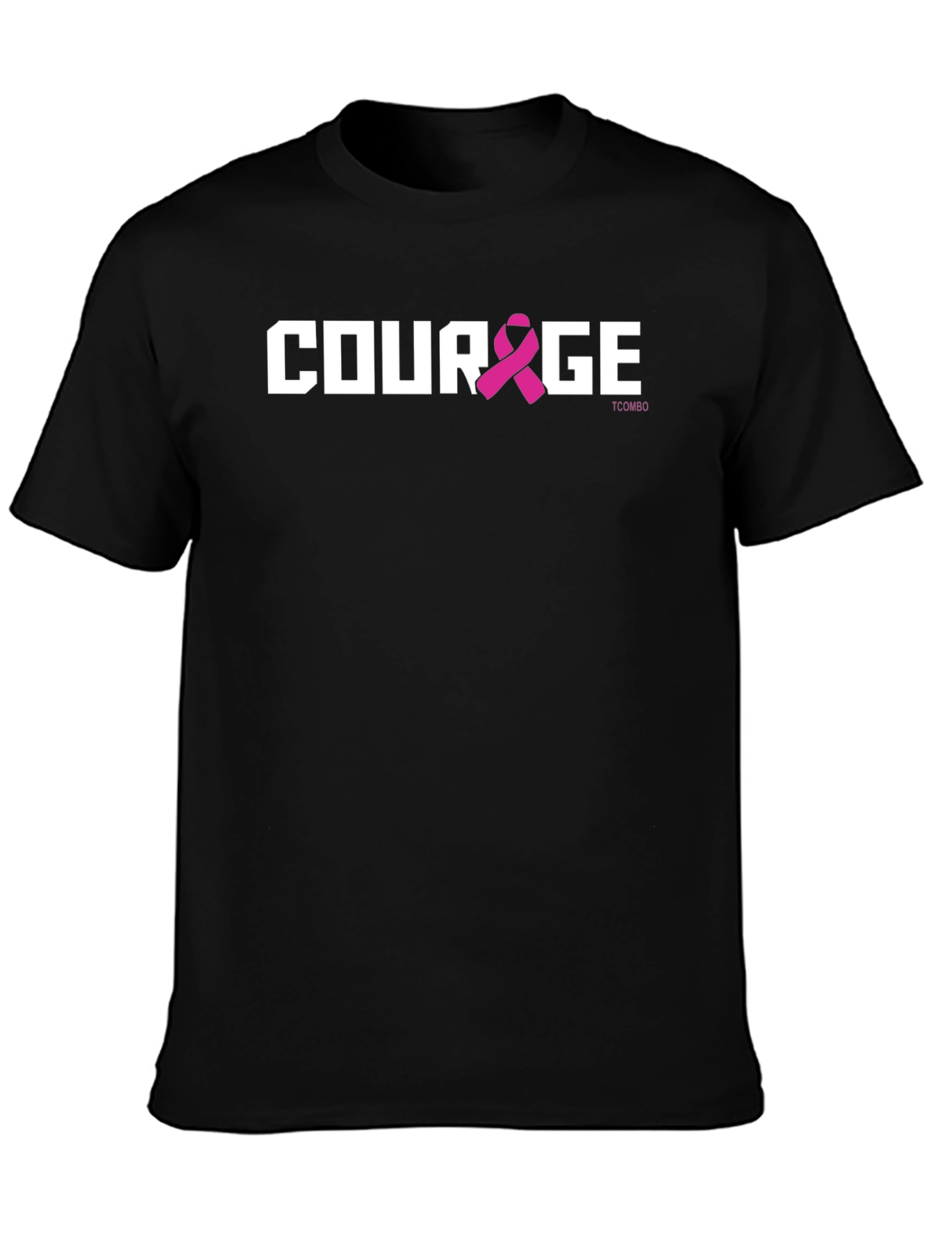 Courage Pink Ribbon Graphic T-Shirt