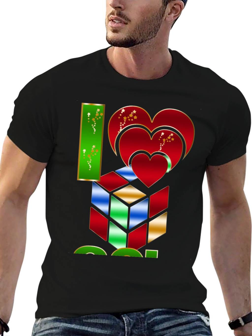I Heart Cube Graphic Tee - Puzzle Lovers Shirt