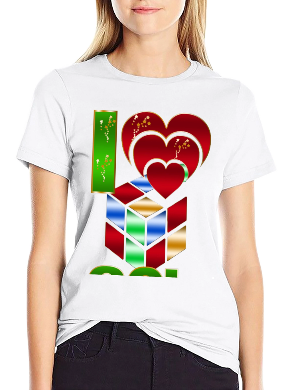 I Heart Cube Graphic Tee - Puzzle Lovers Shirt