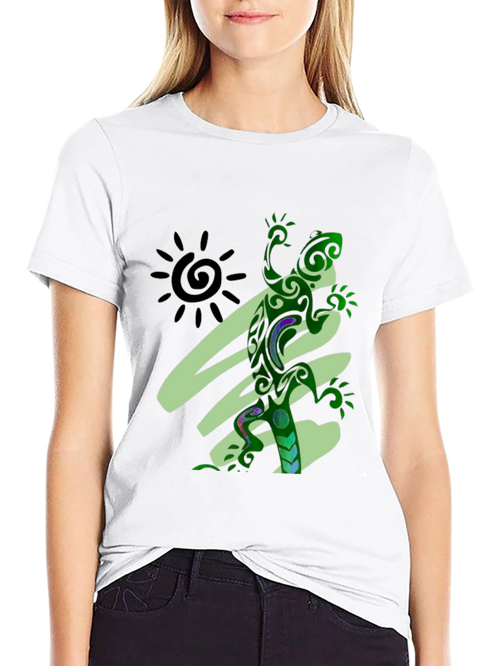 Tribal Lizard Graphic Tee - Unique Design