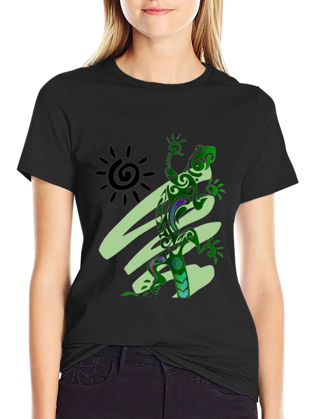 Tribal Lizard Graphic Tee - Unique Design