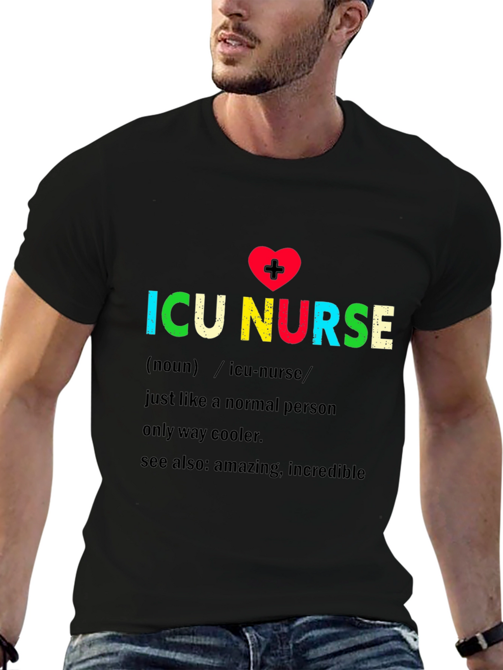 ICU Nurse Definition Graphic Tee - Black