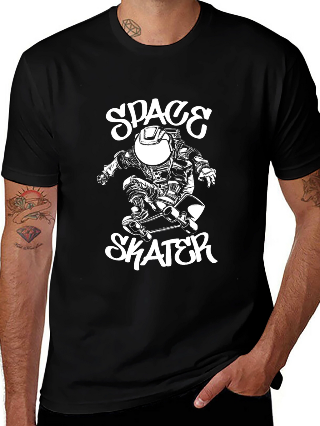 Space Skater Black T-Shirt