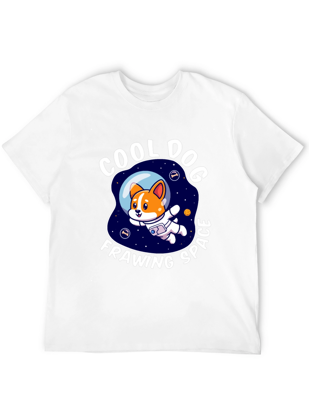 Cool Dog Frawing Space T-Shirt