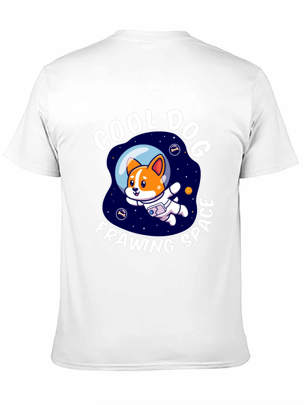 Cool Dog Frawing Space T-Shirt