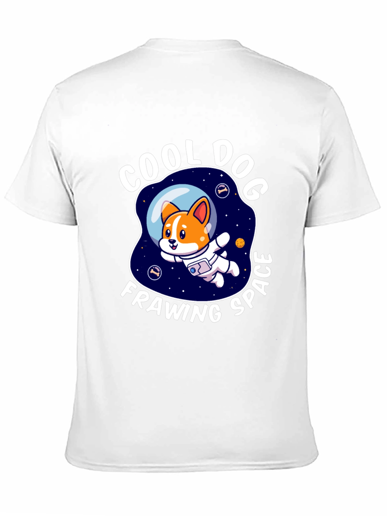 Cool Dog Frawing Space T-Shirt