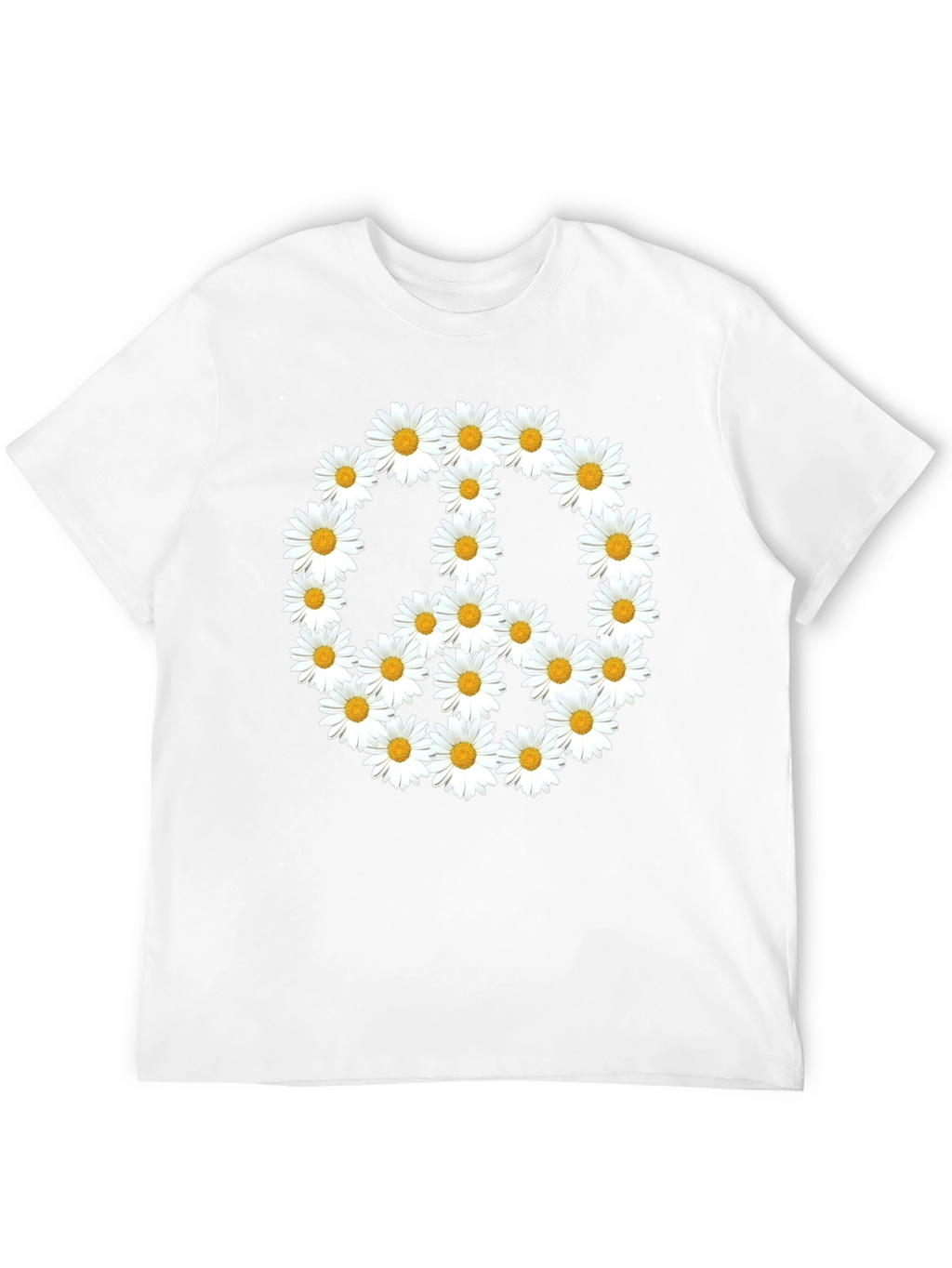 Daisy Peace Sign Black T-Shirt