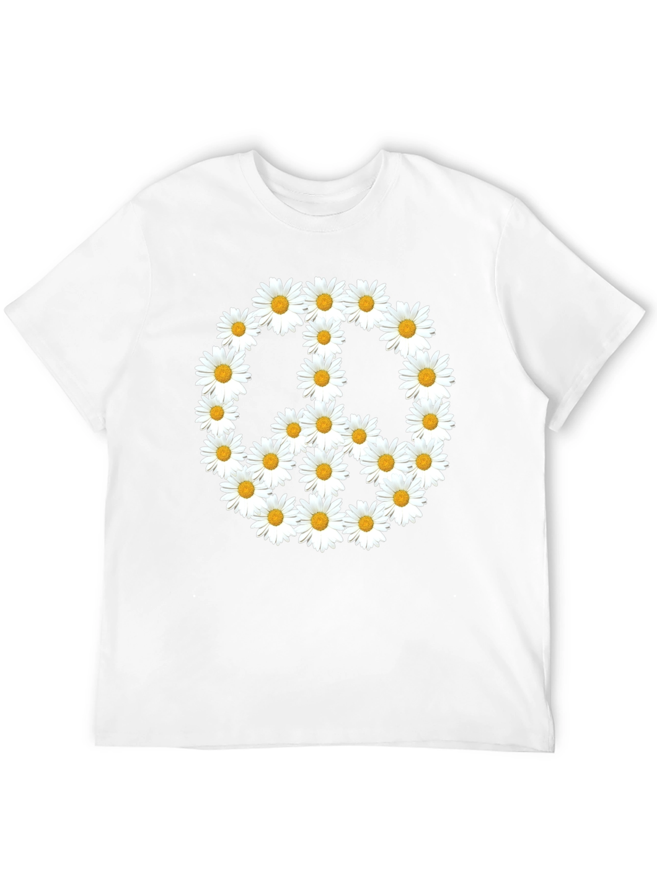 Daisy Peace Sign Black T-Shirt