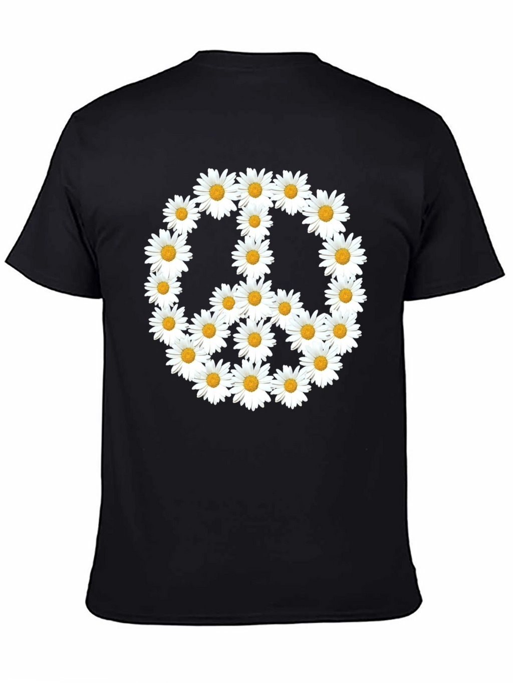 Daisy Peace Sign Black T-Shirt