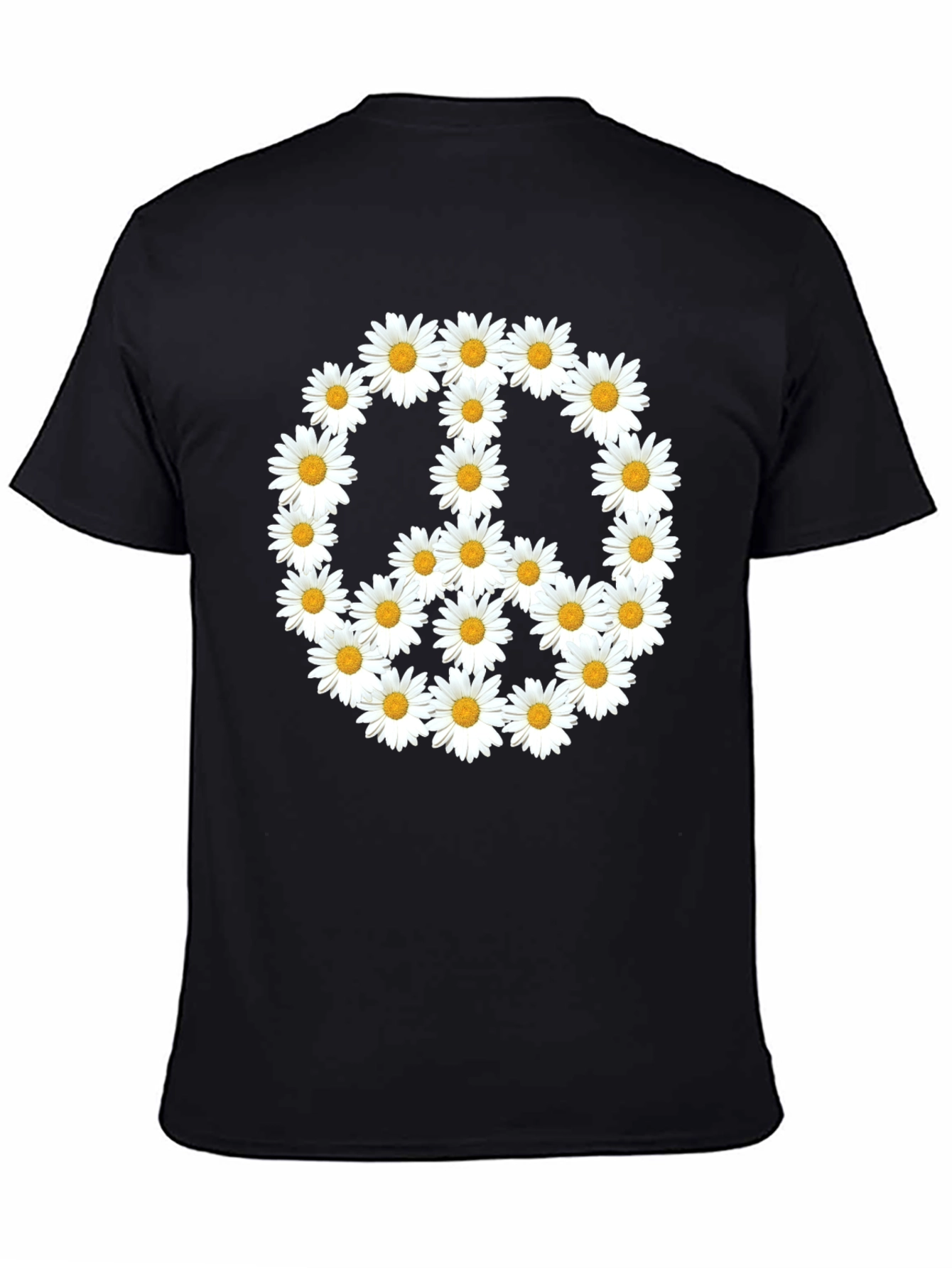 Daisy Peace Sign Black T-Shirt