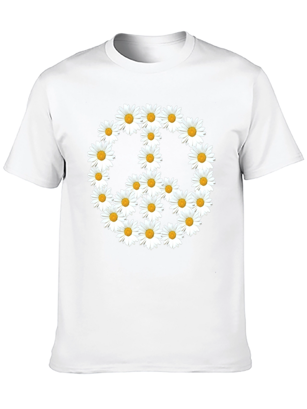 Daisy Peace Sign Black T-Shirt