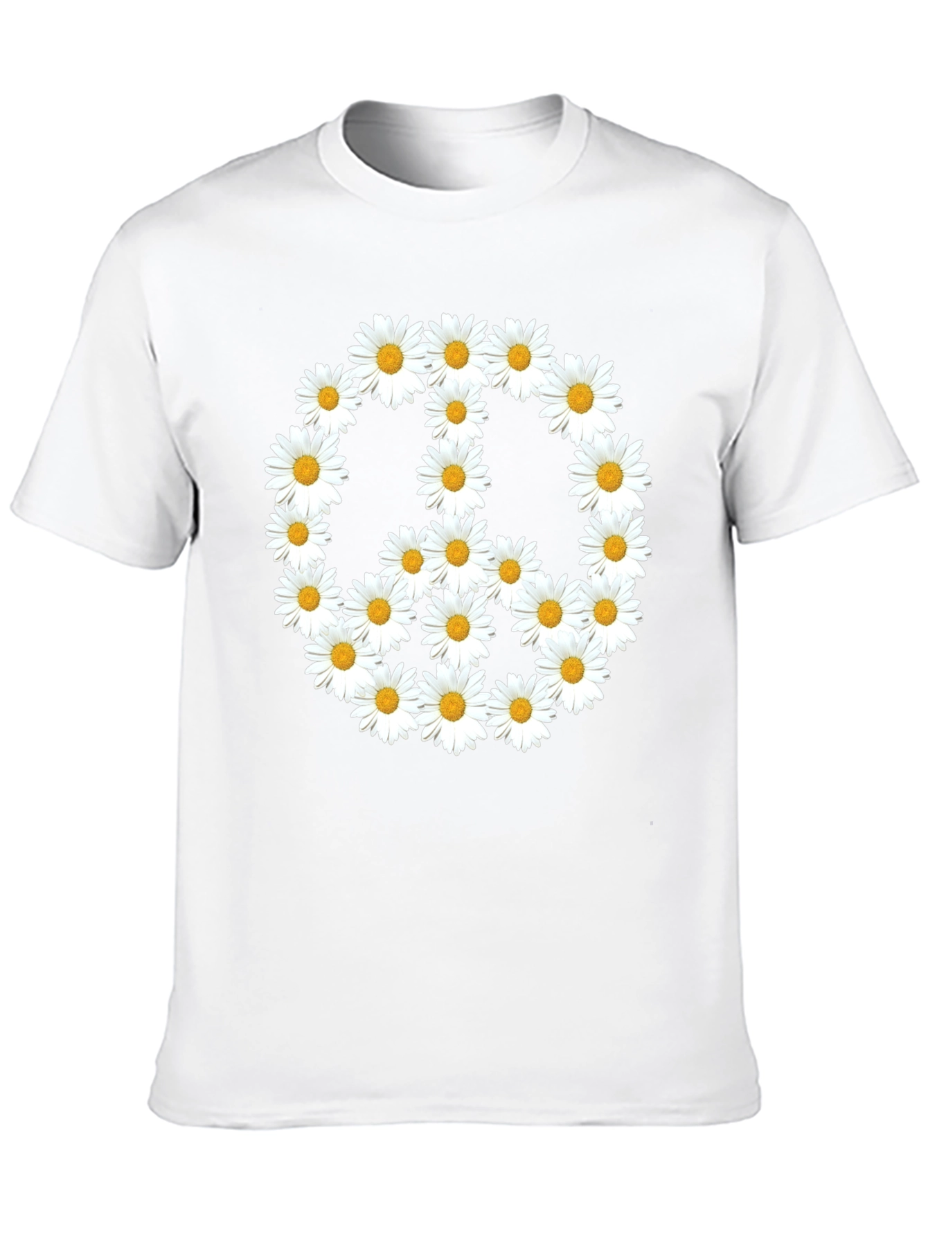 Daisy Peace Sign Black T-Shirt