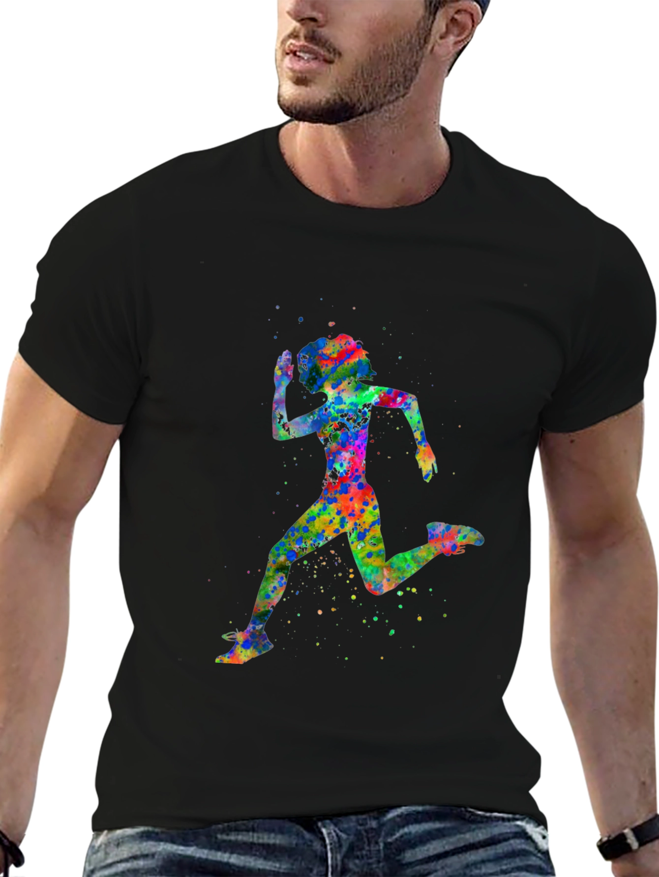 Watercolor Running Woman T-Shirt