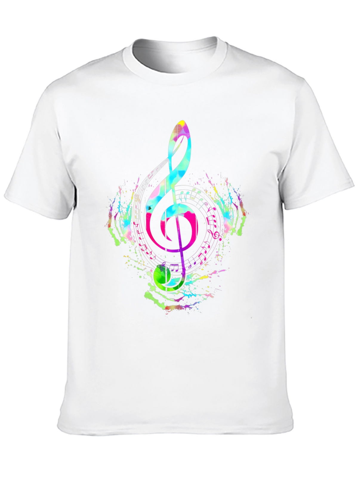 Vibrant Musical Note T-Shirt - Colorful Treble Clef Design