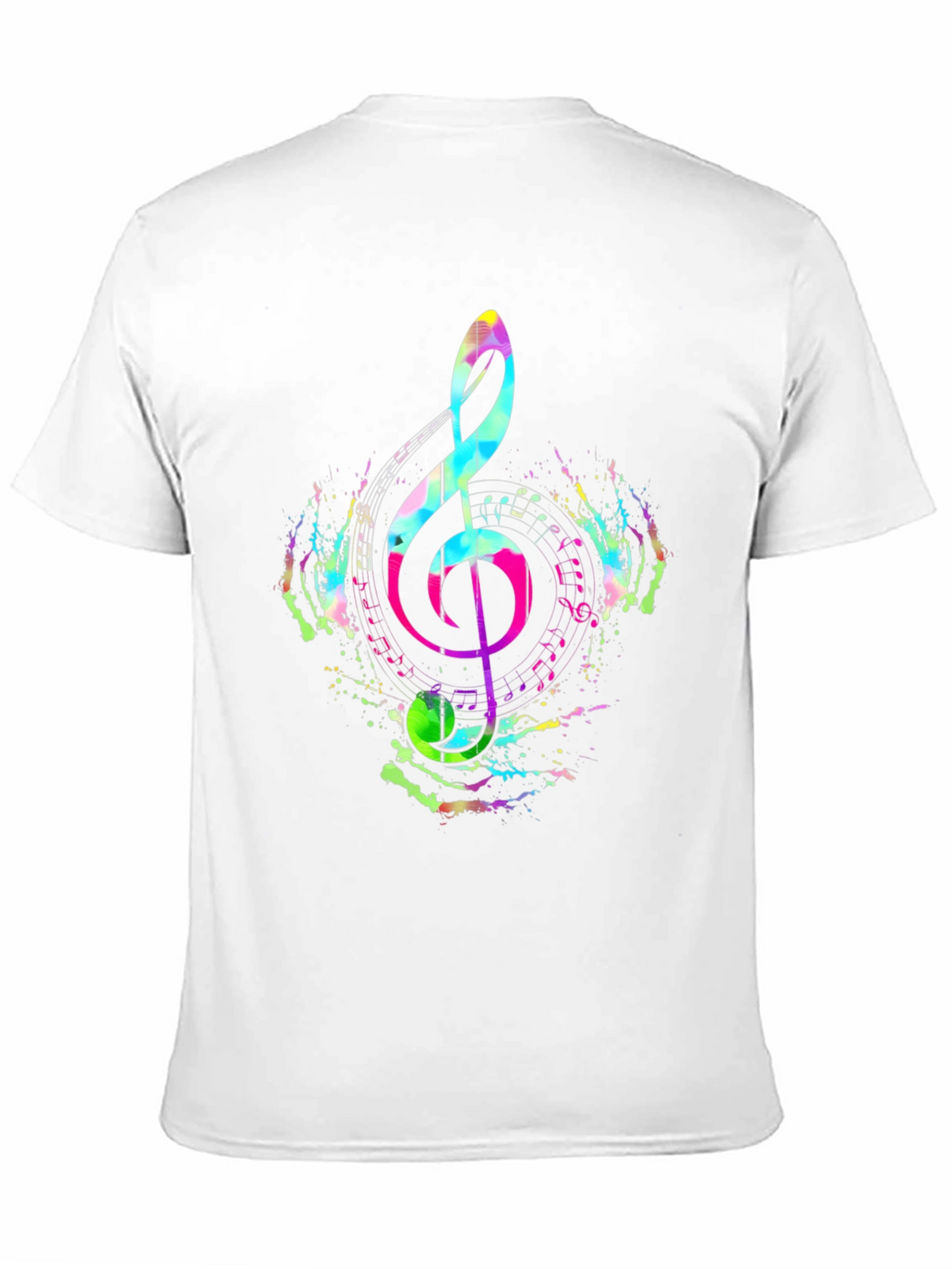 Vibrant Musical Note T-Shirt - Colorful Treble Clef Design