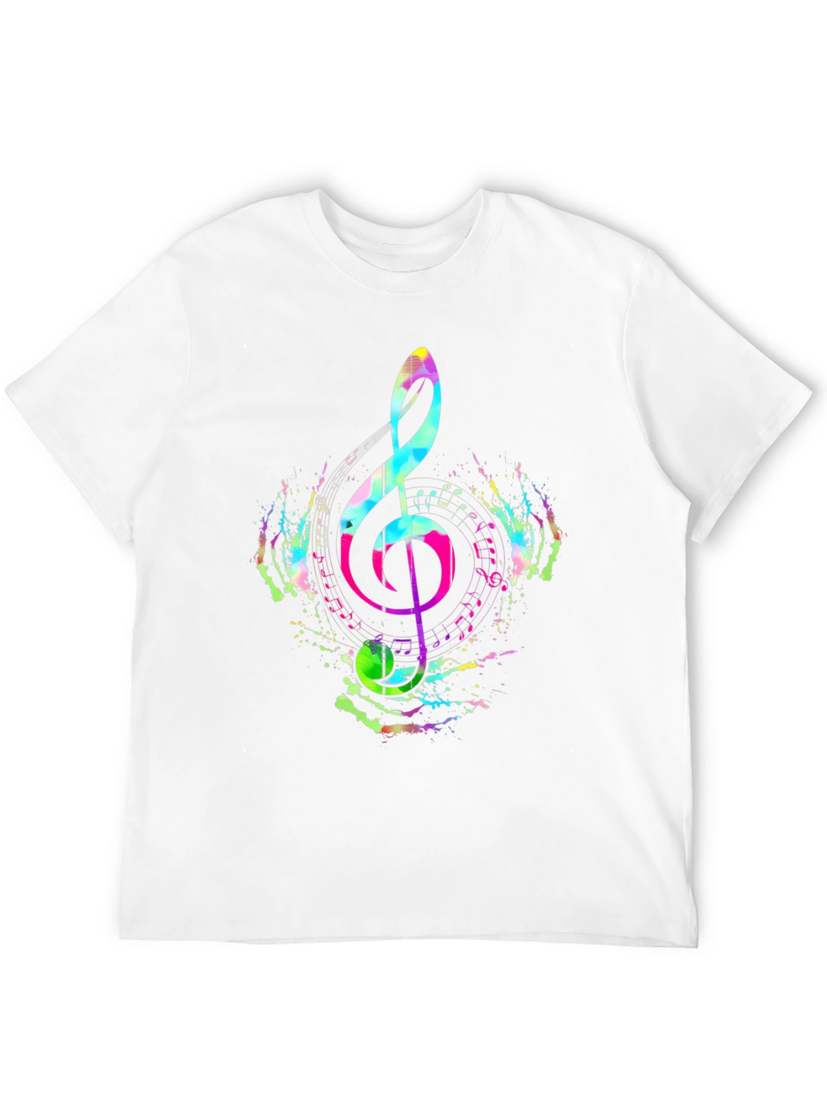 Vibrant Musical Note T-Shirt - Colorful Treble Clef Design