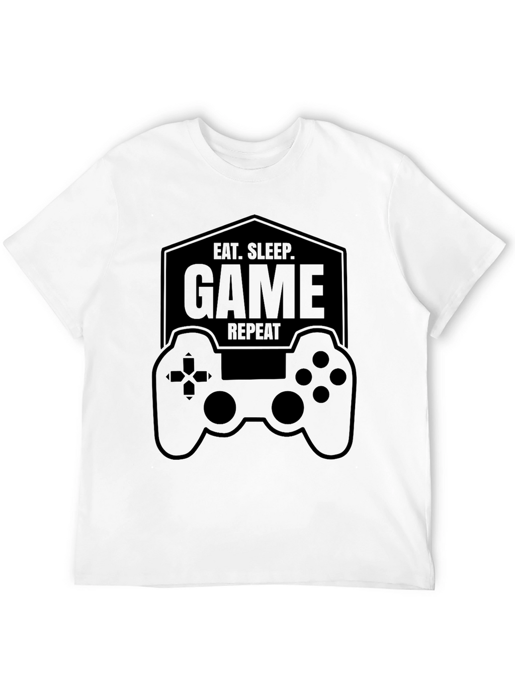 Eat Sleep Game Repeat Black T-Shirt