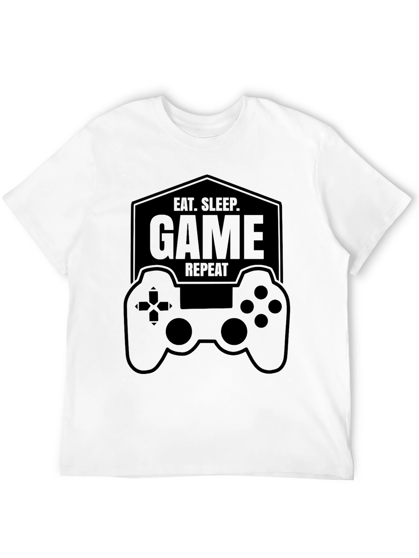 Eat Sleep Game Repeat Black T-Shirt