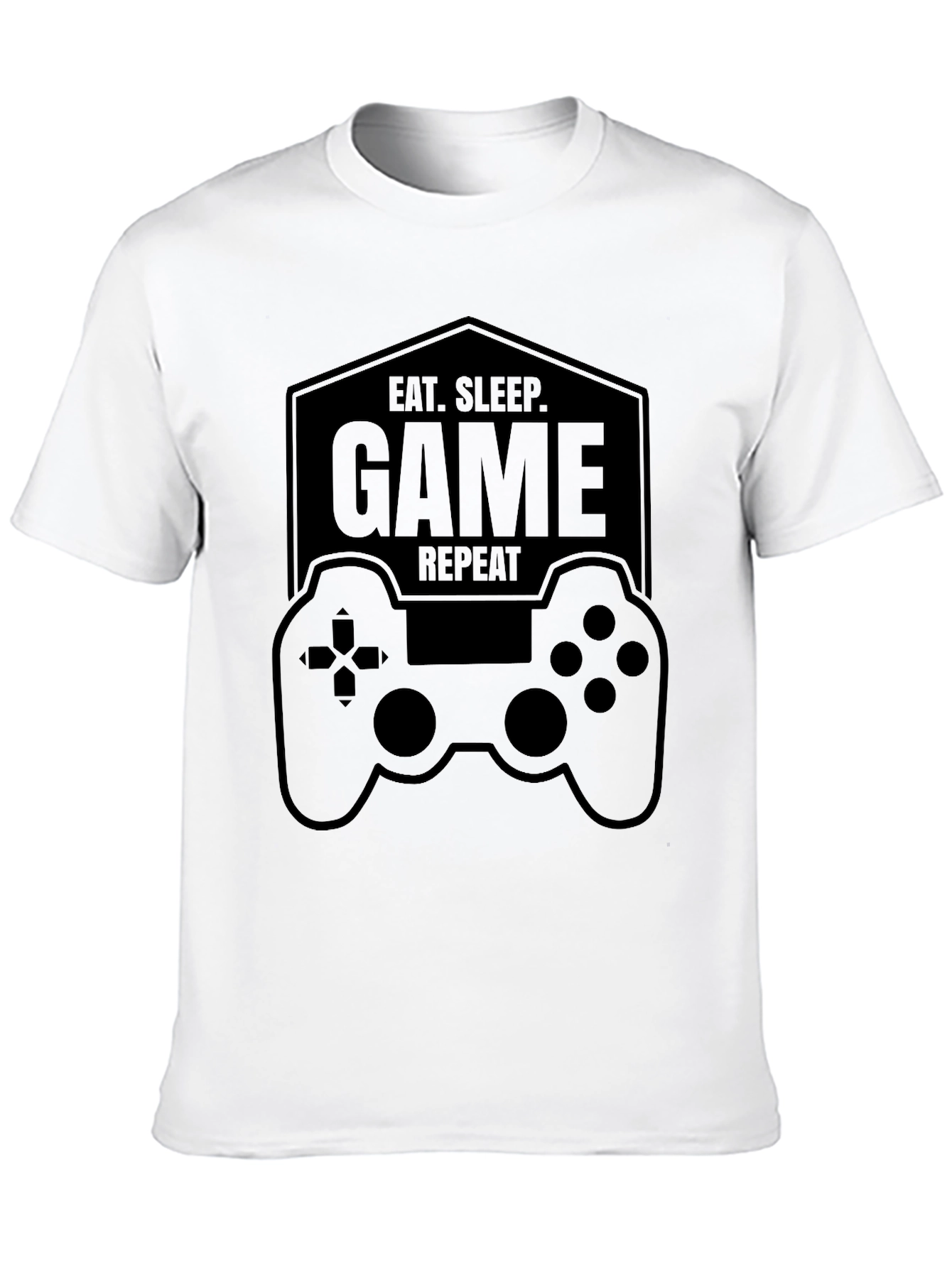 Eat Sleep Game Repeat Black T-Shirt
