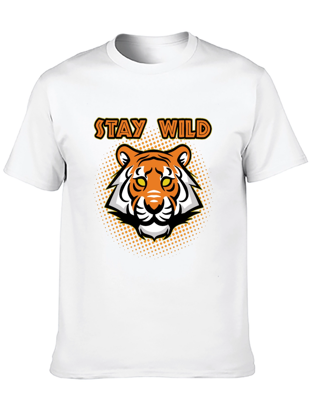 Stay Wild Tiger Graphic Tee - Black Cotton T-Shirt