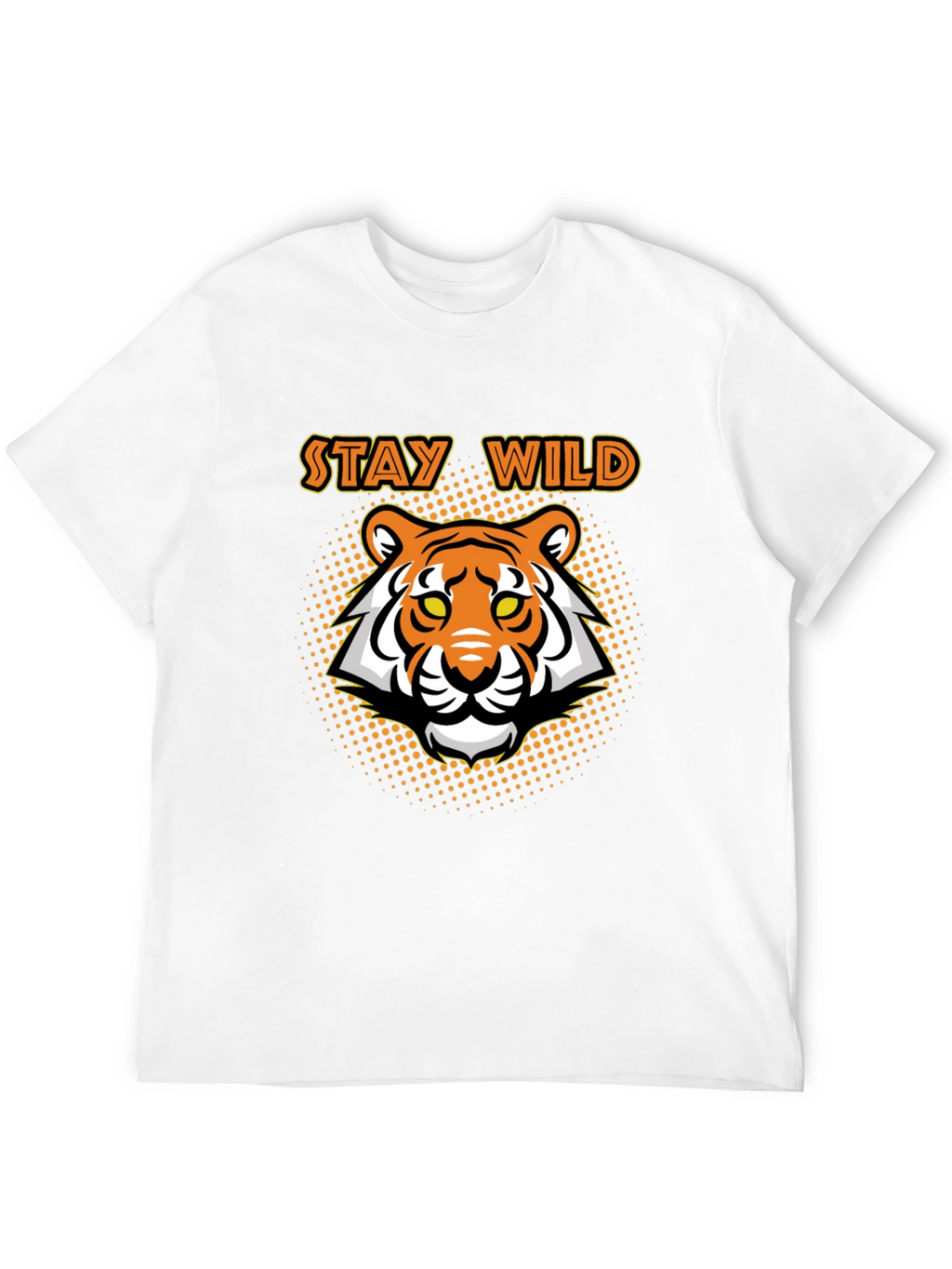 Stay Wild Tiger Graphic Tee - Black Cotton T-Shirt
