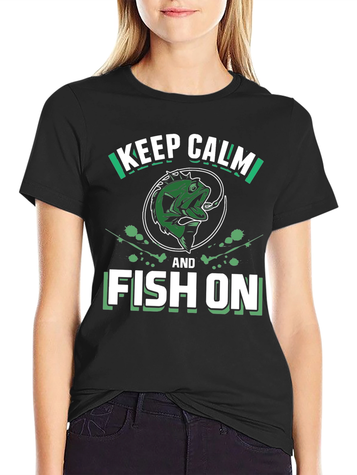 Keep Calm and Fish On T-Shirt - Fishing Graphic Tee