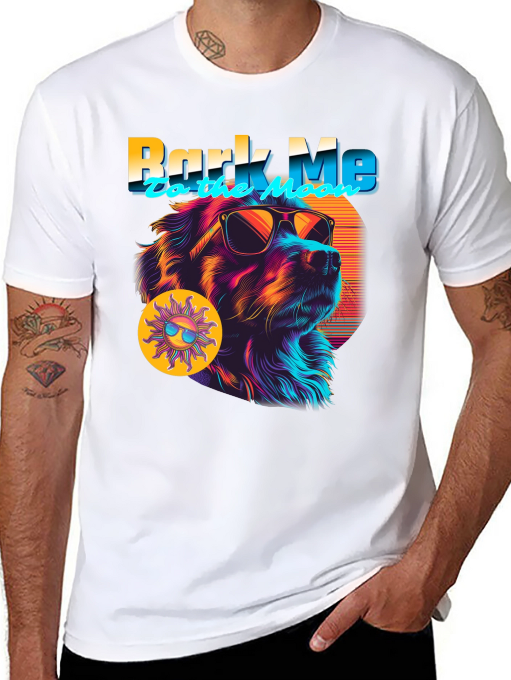 Bark Me To The Moon Dog Graphic T-Shirt