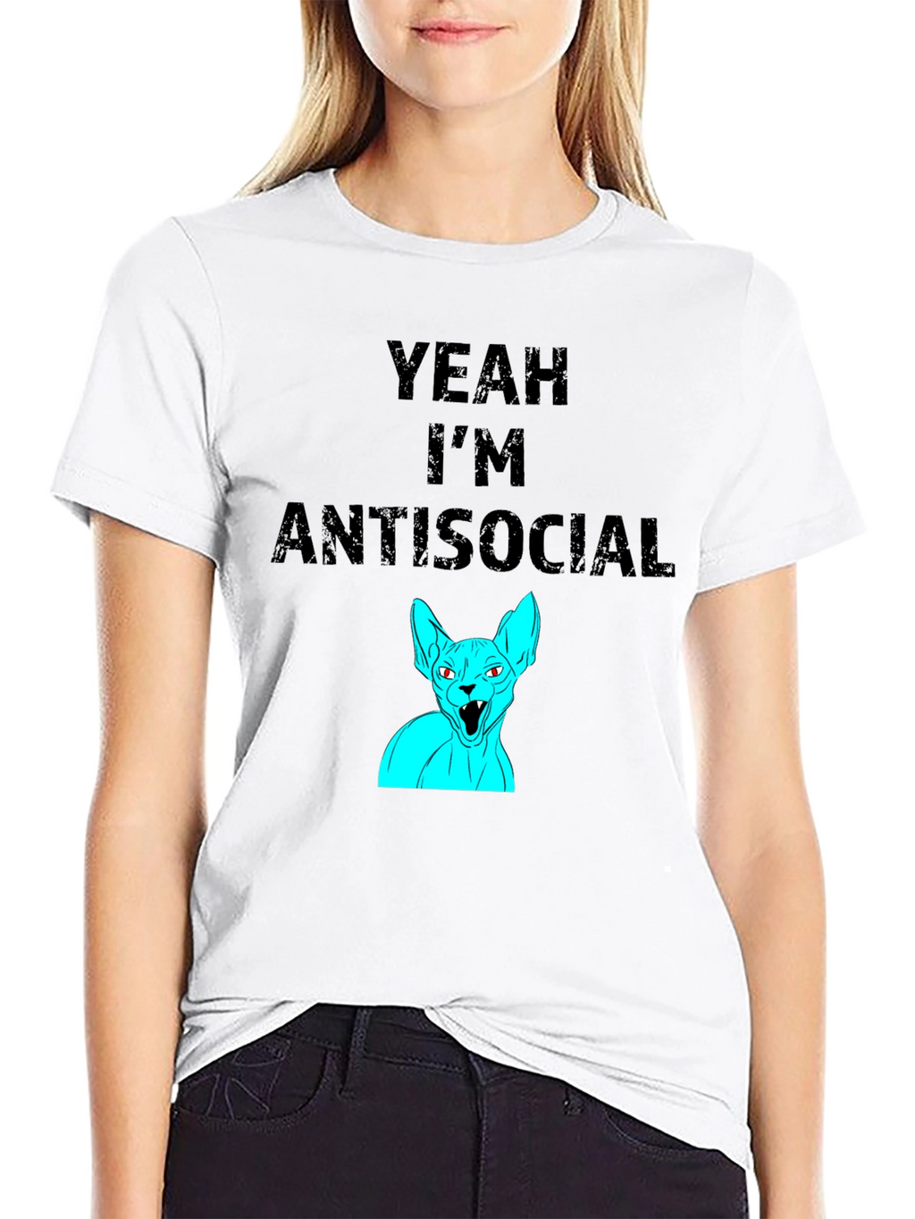 Antisocial Cat Graphic Tee