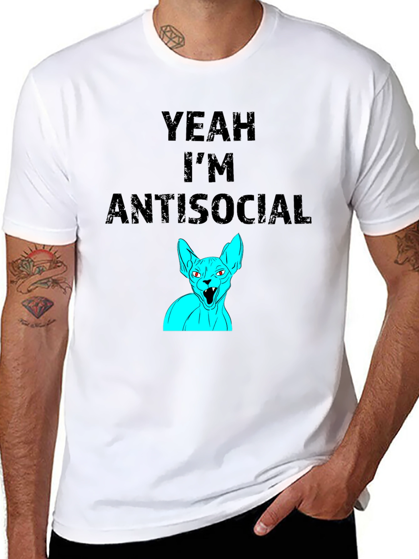 Antisocial Cat Graphic Tee