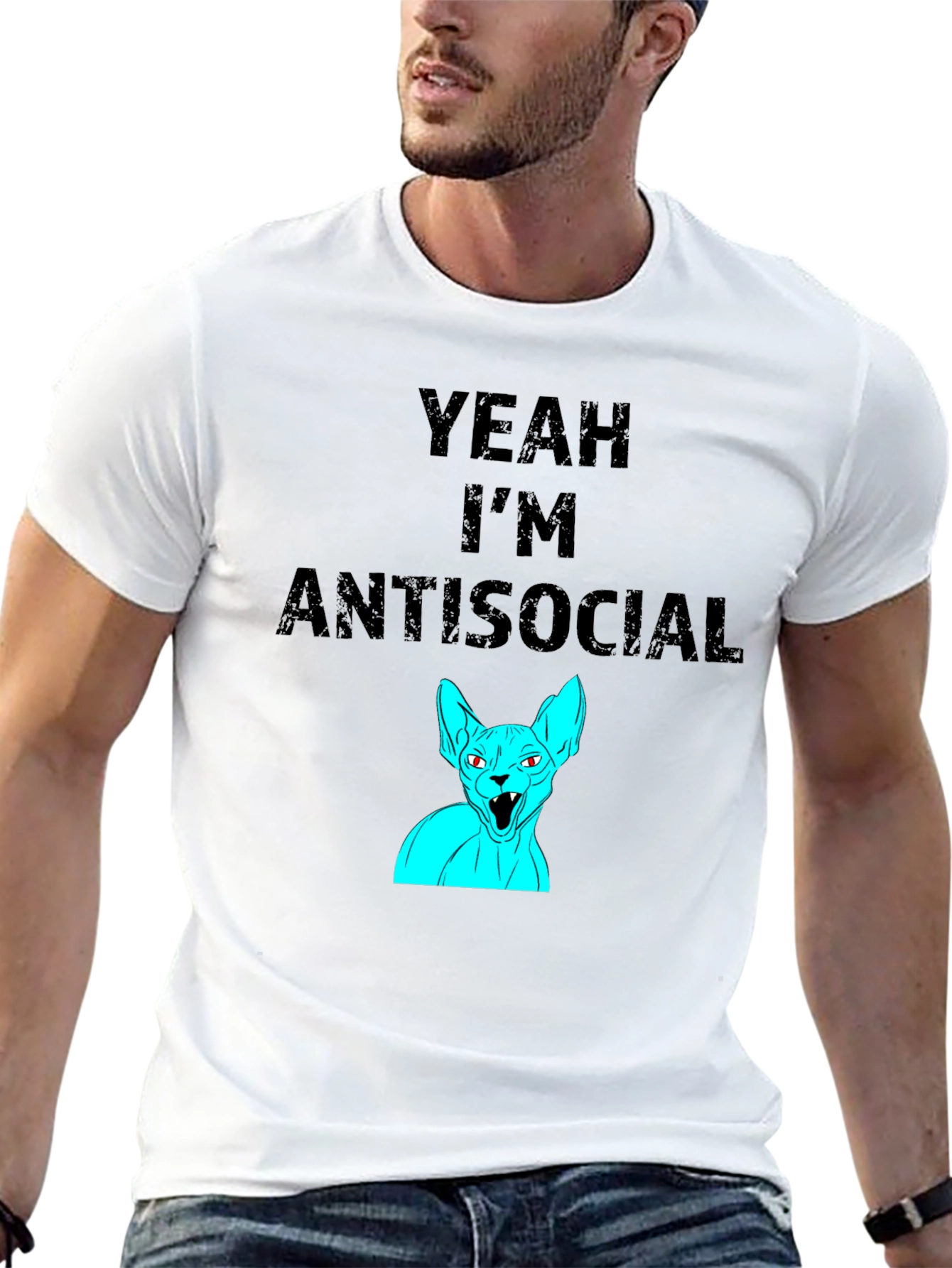 Antisocial Cat Graphic Tee