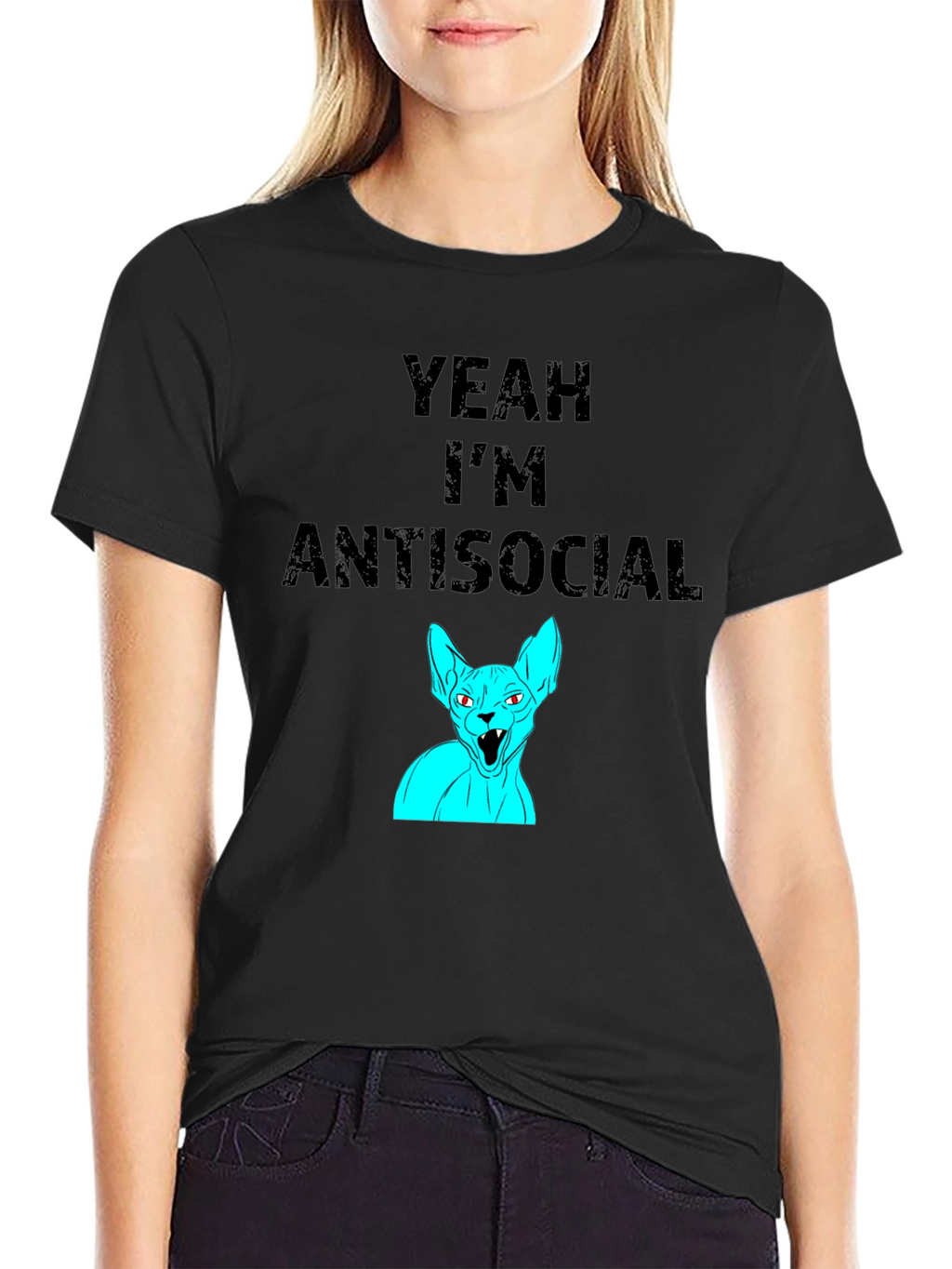 Antisocial Cat Graphic Tee
