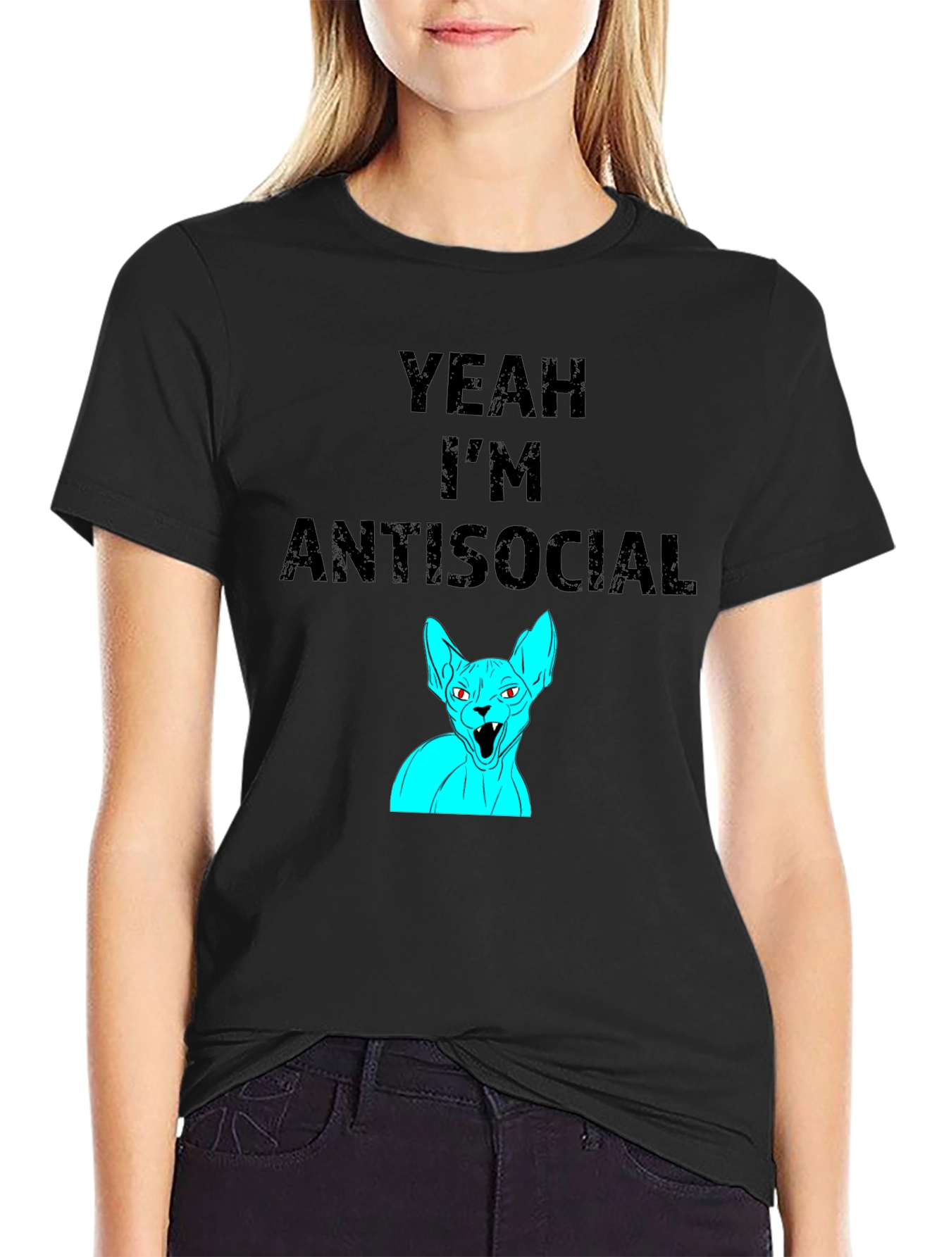 Antisocial Cat Graphic Tee