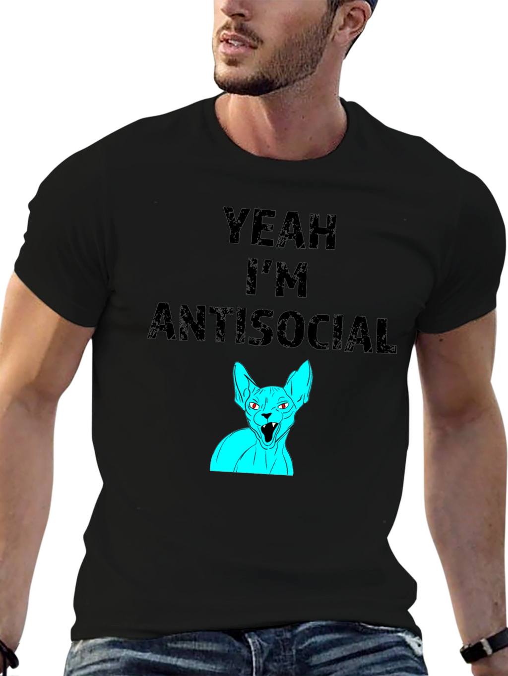 Antisocial Cat Graphic Tee