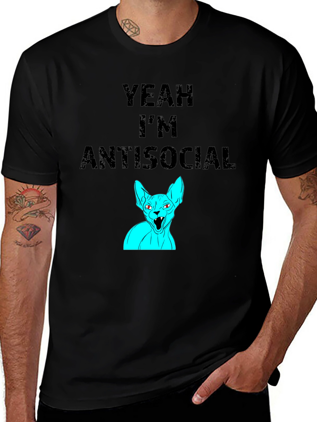 Antisocial Cat Graphic Tee