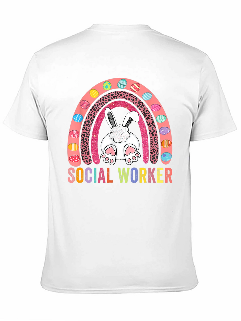 Social Worker Easter Bunny Rainbow T-Shirt