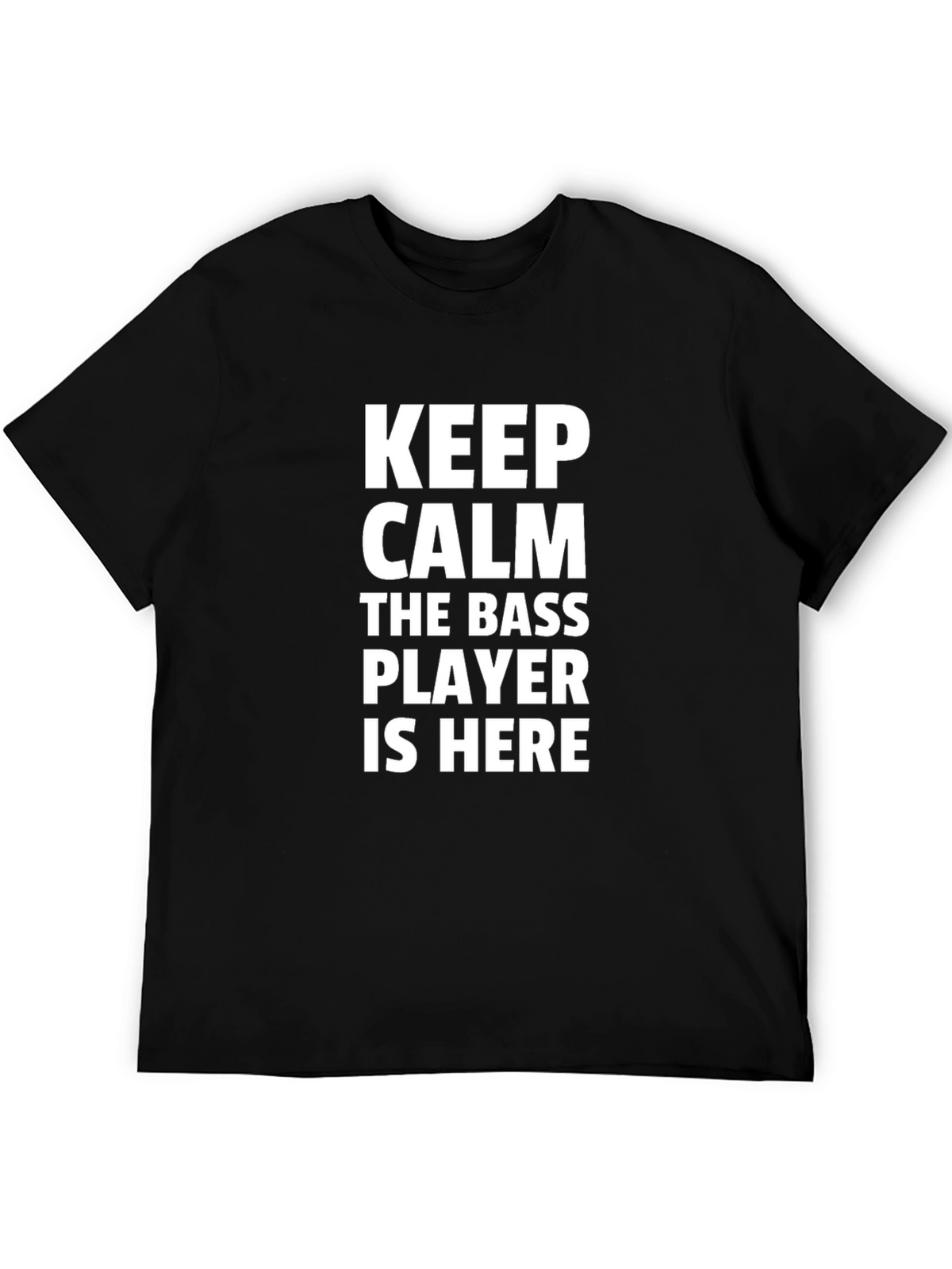 Keep Calm Bass Player T-Shirt - Black Crew Neck Tee
