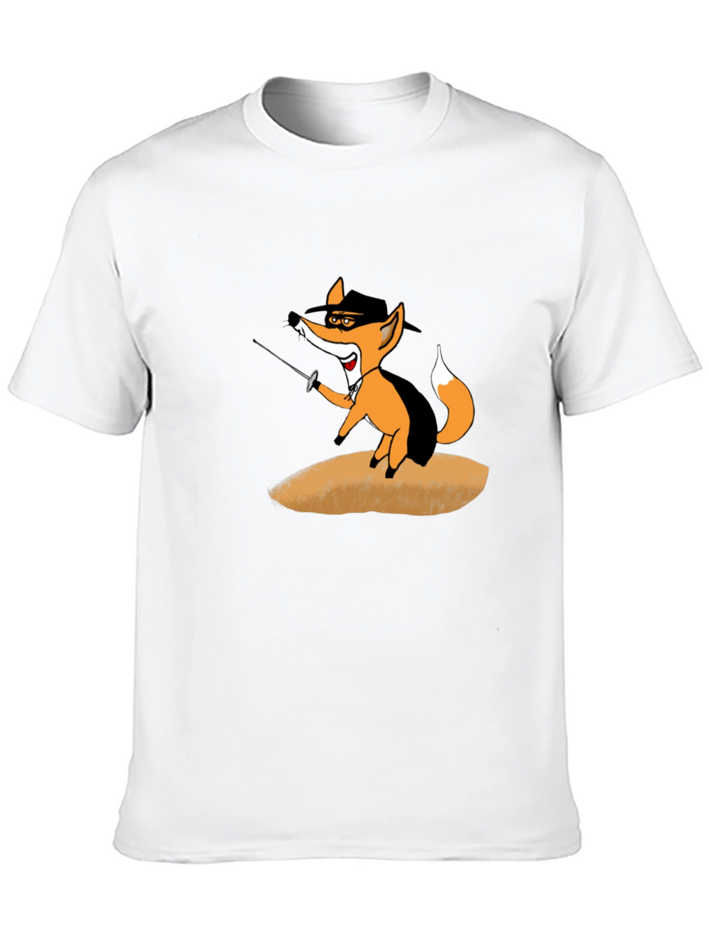 Fencing Fox Graphic Tee - Black Cotton T-Shirt