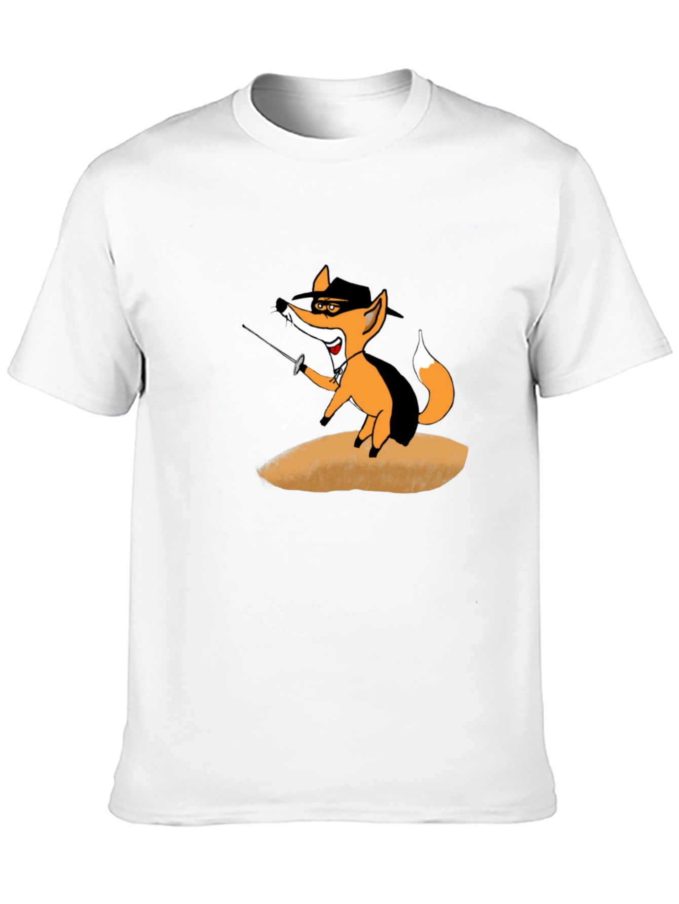 Fencing Fox Graphic Tee - Black Cotton T-Shirt