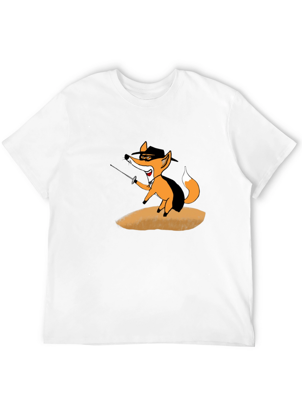 Fencing Fox Graphic Tee - Black Cotton T-Shirt